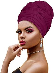 Novarena Apparel Head Neck Covering Ankara African Print Soft Headwraps Headband Long Hair Head Wrap Scarf Turban Tie Jersey Knit African head wraps