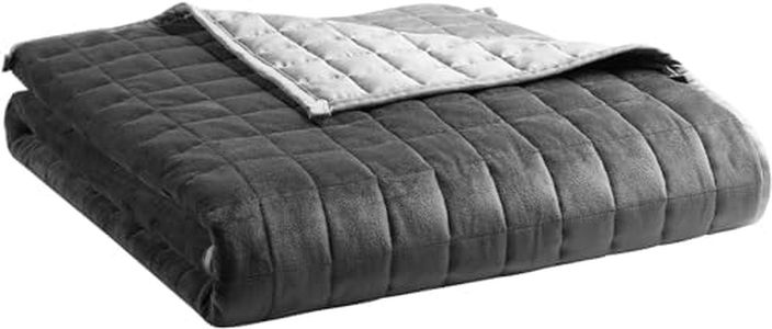 YnM Exclusive Weighted Blanket, Cooling & Cozy Velvet Dual-Sided, Smallest Compartments, Ideal for Two Persons of 140~240lbs on Queen/King/Ca King Bed (88x104 Inches, 30 Pounds, Light Grey)