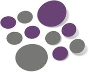 Grey/Purple Vinyl Wall Stickers - 2 & 4 inch Circles (150 Decals)