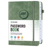 Password Book with Alphabetical Tabs, Hardcover Password Keeper, Password Notebook Organizer for Computer and Internet Address Website Login, Gifts for Home and Office, 5.8''x 8.4''- Green