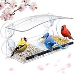 MrCrafts Window Bird Feeder with Strong Suction Cups, Clear Window Bird feeders for Viewing, Bird Feeders for Outdoors Outside,Multiple Bird Types