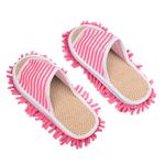 JNAWA Microfiber Slippers Mop Slippers Detachable Mopping Shoes Floor Cleaning Mop Multifunction Tool Slippers for Women and Men (Pink)