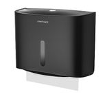 interhasa! Commercial Paper Towel Dispenser Wall Mounted, Hand Towel Dispenser Large Capacity Tissue Box C-Fold Paper Towel Holder (Black)