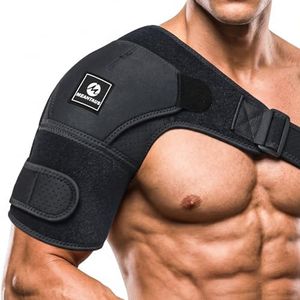 MEANTAUS Shoulder Brace Support for Pain Relief, Neoprene Rotator Cuff Compression Sleeve, Adjustable Shoulder Stabilizer for Men & Women, Sports, Injury Recovery, Left & Right Arm, Black, M