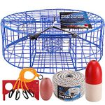 A1FISHER Heavy Duty Crab Pot Trap Pacific 3 Tunnel with 2 Doors(30''Dia-10''Tall) Crabbing Kit for Dungeness