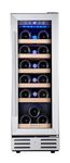 Kalamera Mini Fridge 18 Bottle - 12 inch Wine Cooler Refrigerator, Built-in or Freestanding, with Stainless Steel & Double-Layer Tempered Glass