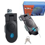 2PCS Powder Coated Zinc Alloy Sealed Large Lever Hand Operated Compression Latch Adjustable with a Key Lock Black for Cockpit Floor Door Cabinet
