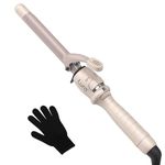LURA 19mm Hair Curling Iron Curling Iron Ceramic Curling Wand Dual Voltage Hair Curler Fast Heat up Curling Tool for Short Long Hair, Glove Included