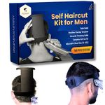 247 GROOMED Self Battery Powered Haircut Kit For Men|2Pcs Selfcut Guide For Men: Neckline Shaving Template&Fade Guide|Adjustable Size Hair Fade Tool&Stable Neck Line Up Tool|Hair Cut For Kids&Seniors