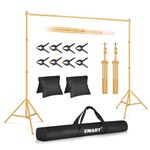 EMART Gold Backdrop Stands, 7x10ft/2.1Mx3M Video Studio Adjustable Photo Background Support System Kit, Photography Backdrop Stand for Parties with 2 Sand Bags and 4 Clamps