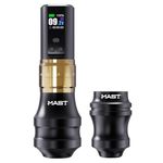 Mast Fold2 Pro Wireless Tattoo Machine, Rotary Tattoo Gun Pen, 2 Grips 40mm & 44mm, Mcore-C1 Powerful Motor, 7 Strokes Length (Gold + Extra Grip)