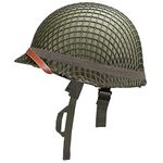 COVVY WW2 US M1 Steel Helmet Green with Camouflage Net Adjustable by Chin Strap