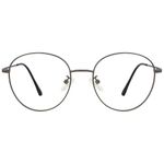 Roshfort Unisex Eyeglasses For Men Women Spectacle Frames Light Weight Blue Ray Blocking Glasses For Computer Zero Power Bluecut lens Round Medium Size M-3140 Frame Grey