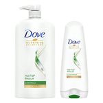 Dove Hair Fall Rescue Shampoo 1 Litre + Conditioner 175ml, Combo | For Thicker Hair | Enriched with Nutrilock Actives | Mild Daily Anti Hair Fall Shampoo