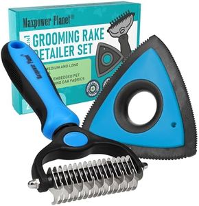 Maxpower Planet Pet Grooming Rake and Mini Pet Hair Remover Tool, Undercoat Rake for Dogs & Hair Remover for Car Carpet, Cat Hair Remover and Double-Sided Deshedding Dematting Tool for Dogs and Cats
