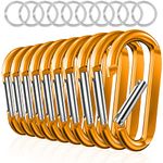 sprookber 3" Carabiner Clip Keychain, D Ring Caribeaner Clip, Key Clip Caribeener, Spring Snap Hook for Bag/Buckle, Set of 10