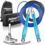 PrimaFIT Pro Speed Skipping Rope Adult Fitness for Men Women Weighted Jump Rope 3m Adjustable Self-Locking Aluminium Boxing Gym MMA Crossfit Workout Fat Loss Spare Cable, Weights, Protectors Carry Bag