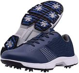 Zakey Waterproof Professional Golf Shoes Men Spikes Golf Sneakers Male Outdoor Anti Slip Walking Footwears Blue