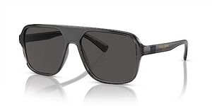 Dolce & Gabbana Men's Fashion Sunglasses, Transparent Grey/Black/Dark Grey, One Size