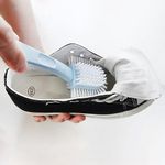 wolpin Polypropylene 1Pc Reusable Cleaning Brush With Handle For Scrubbing Multipurpose Brush For Washing Clothes Shoes Sink Bathroom Cleaning