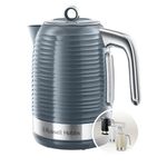 Russell Hobbs Inspire Electric 1.7L Cordless Kettle (Fast Boil 3KW, Grey premium textured plastic, high gloss finish, Removable washable anti-scale filter, Pull off lid, Perfect pour spout) 24363