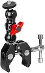 koolehaoda Multi-Function Ballhead Arm Super Clamp Mount Double Ball Adapter with Bottom Clamp for DSLR Camera/Field Monitor/LED(Ball Arm-Red)