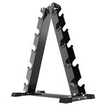 Iron Crush A-Frame Dumbbell Rack for Hex Dumbbells - Heavy Duty Steel Stand for Home or Gym - Widened Legs For Stability, Protective Rubber Caps.