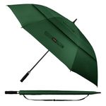 TECKNET Golf Umbrella Large 68 Inch, Windproof Strong Double Canopy Vented, Automatic Open with EVA Grip, Outdoor Sun, Rain, Wind Protection Stick Umbrellas, Green