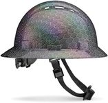 Acerpal Full Brim Vented Laser Honeycomb Carbon Fiber Design Gloss Finish OSHA Hard Hat with 6-Point Suspension