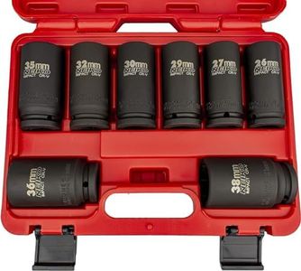 Neiko 02460A 3/4" Deep Impact Metric Sockets, 8 Piece | 26mm - 38mm | Cr-V Steel