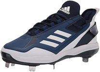 adidas Men's Icon 7 Boost Baseball Shoe, White/Team Navy Blue/Mystery Ink, 14 US