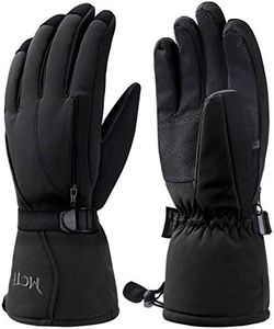 Kineed Men's Ski Gloves Waterproof Winter Gloves Warm 3M Thinsulate Snowboard Gloves Winter Snow Gloves Thermal Windproof, Black, X-Large