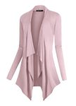 Urban CoCo Women's Vogue Long Sleeve Irregular Hem Open Front Cardigan (Lavender, L)