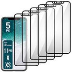 Aduro Screen Protector for Apple iPhone 11 Pro/iPhone X/XS, Shatterguardz Tempered Glass Shatter Proof Film, 5 Pack