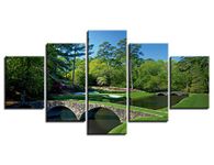 Augusta National Golf Course 12th Hole Wall Art Pictures Golf Club Wall Decor Office Decorations Posters Framed Paintings 5 Pieces Canvas Prints Poster Ready to Hang