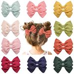 Meegoo 20 PCS Hair Bows for Girls, 3.5" Butterfly Hair Barrettes for Baby Girls Kids, 10 Colors Cute Hair Clips in Pairs