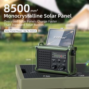 Mesqool Portable Emergency Radio – 12000mAh Power Bank, Green