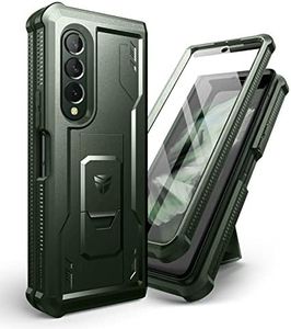 Dexnor for Samsung Galaxy Z Fold 3 5G (2021) Case, Full-Body Dual Layer Rugged Case with Built-in Screen Protector & Kickstand(NO Pen Slot) - Green