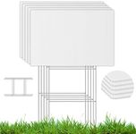 DIESOTT 5 Pack Blank Yard Signs with Stakes, 18X12 Inches White Corrugated Plastic Garden Lawn Yard Signs for Happy Birthday, Garage Sale Signs, Rent, Party, Guidepost, Halloween, Christmas Décor