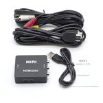 HDMI to RCA (AV Composite) Converter (Digital to Analog Converter) - Converts HD HDMI Signals from Xbox/PS4/PS3/PC/Laptop/TV/STB/VHS/VCR/Camera/DVD/Blu-ray Player, PAL/NTSC to TV/VCR/DVD/Car - Black