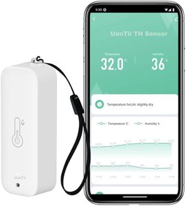 UanTii Tuya WiFi Temperature Humidity Detector Smart Hygrometer Thermometer Sensor Works with Smart Life App and Compatible with Alexa Works with Google Home (White-1pcs)