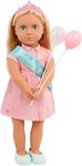 Our Generation – 18-Inch Birthday Doll – Lifelike Blue Eyes & Dark – Blonde Hair – Party Dress, Sash & Balloons – Pretend Play 3+ Years – Brenna
