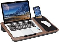 Laptop Lap Desk Fit for 15.6inch Notebook Laptop Bed Table with Device Ledge, Mouse Pad and Phone Holder, Home Office Lap Desk for Laptop - Wood Grain Color