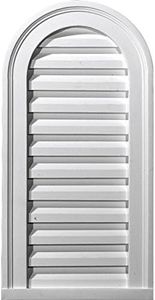 Ekena Millwork GVCA12X24F 12-Inch W x 24-Inch H x 1 7/8-Inch P Cathedral Gable Vent Louver, Functional