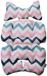 Infant Car Seat Insert, KAKIBLIN Cotton Baby Stroller Liner Pram Head and Body Support Pillow, Infant Seat Pad Carseat Neck Support Cushion for Toddler, Wave