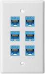 tunghey 6 Port Ethernet Wall Plate,