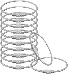 Gredak Wire Keychain Cable Grey 1.5mm 6.14 Inch, Stainless Steel 7x7 Cable Key Ring, Cable Ring 12 Pcs，Weatherproof Design for Keys Tools Outdoor Gear