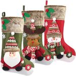 Gemszoo Personalized Christmas Stockings Custom Embroidered Name Christmas Decorations Stocking Christmas Stocking Gift Bag with Stocking Holder Hooks (Style 1(1-3 Pack))