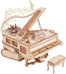 ROWOOD 3D Wooden Puzzle Magic Piano Music Box Gear Drive | Mechanical Wooden Model Building Kits for Adults and Teens to Build | Creative Birthday Gift