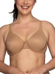 Vanity Fair Women's Beauty Back Smoothing Minimizer Bra, Minimizes Bust Line up to 1.5", Non Padded Cups up to H, Totally Tan, 34G